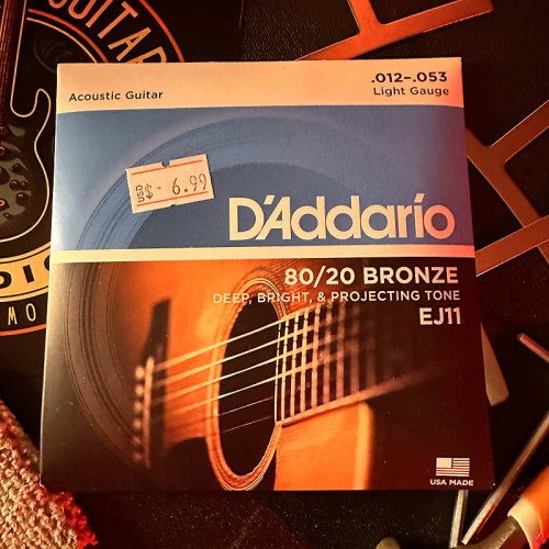 D'Addario EJ11 80/20 Bronze Acoustic Guitar Strings - .012-.053 Light