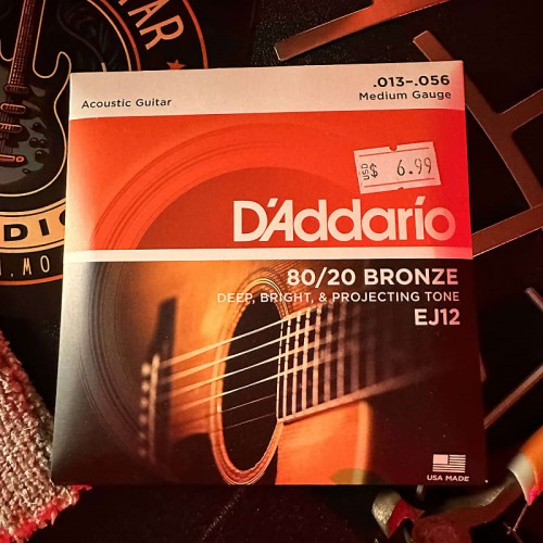 D'Addario EJ12 80/20 Bronze Acoustic Guitar Strings - .013-.056 Medium